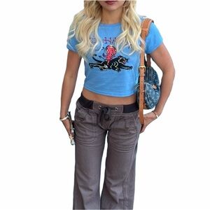 Ed Hardy Women’s Blue Graphic T-Shirt